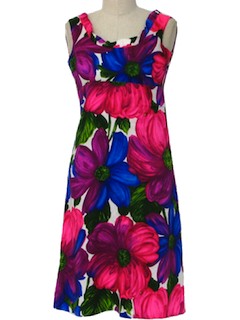 1970's Womens Mod Hawaiian Dress