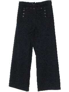 1960's Mens Wool 13 Button Navy Bellbottom Pants