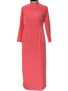 1960's Womens Cheongsam Maxi Dress