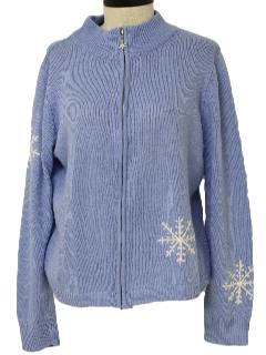 1980's Womens Minimalist Ugly Christmas Snowflake Sweater