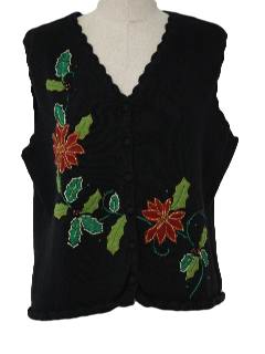 1980's Womens Ugly Christmas Sweater Vest