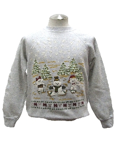 1980's Womens Bear-riffic Vintage Ugly Christmas Sweatshirt