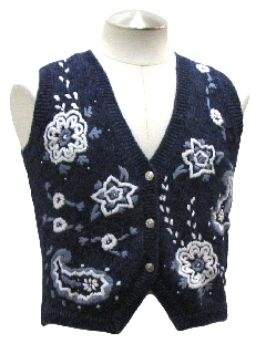 1980's Womens or Girls Ugly Christmas Sweater Vest