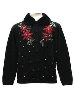 1980's Womens Ugly Christmas Cocktail Sweater 
