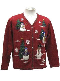 1980's Womens Ugly Christmas Cardigan Sweater