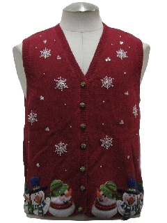 1980's Womens Ugly Christmas Sweater Vest