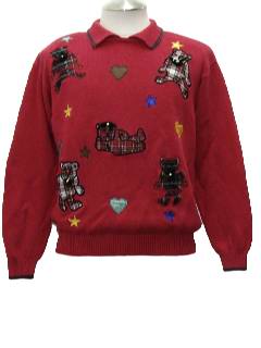 1980's Womens Country Kitsch Style Ugly Christmas Sweater