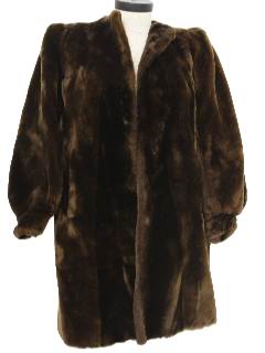 1940's Womens Fur Swing Coat Jacket*