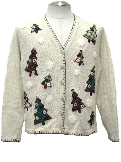 1980's Womens Ugly Christmas Cardigan Sweater