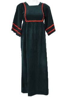 1970's Womens Empire Waist Hippie Maxi Dress