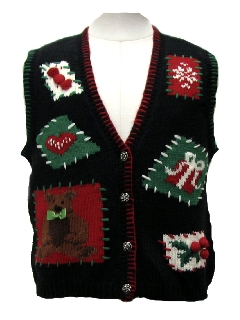 1980's Womens Ugly Christmas Sweater Vest