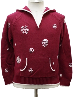 1980's Womens Ugly Christmas Hoodie Sweater
