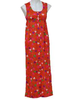 1970's Womens Hippie Maxi Dress