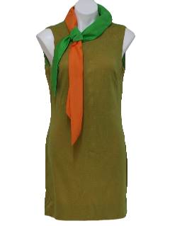 1970's Womens Ricci Originals Mod Mini Knit Shift Dress