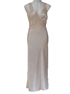 1940's Womens Satin Lingerie Night Maxi Dress