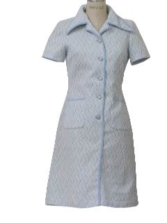 1960's Womens Mod Knit House Dress