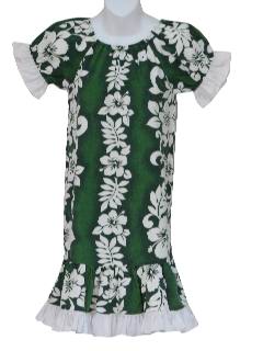 1980's Womens/Girls Hawaiian Dress