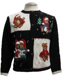 1980's Womens Bear-riffic Ugly Christmas Sweater