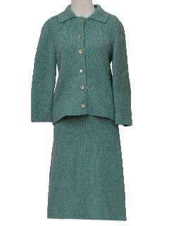 1940's Womens Hand Knit Skirt & Sweater Suit