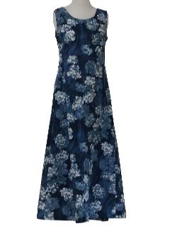 1960's Womens Hawaiian Maxi Dress