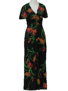 1970's Womens Knit Maxi Dress