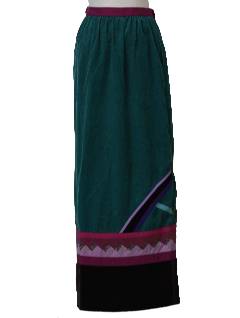 1980's Womens Wrap Maxi Hippie Skirt