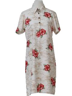 1960's Womens Mod Hawaiian Dress