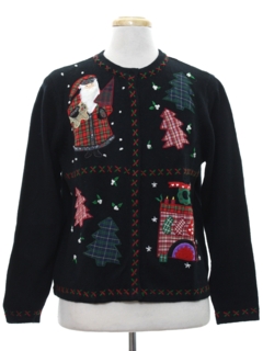 1980's Womens Country Kitsch Style Ugly Christmas Sweater