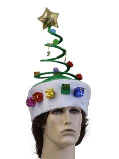 1990's Unisex Accessories - Dr. Suess Style Springy Coil Christmas Tree Hat to wear with your Ugly Christmas Sweater