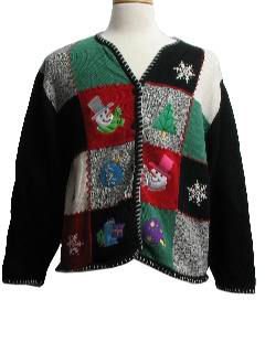 1980's Womens Ugly Christmas Cardigan Sweater