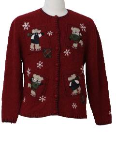 1980's Womens Bear-riffic Ugly Christmas Sweater