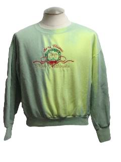 1980's Womens Color Changing Ugly Christmas Hawaiian Sweatshirt