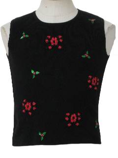 1980's Womens or Girls Ugly Christmas Sweater Vest