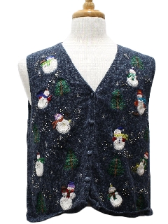 1980's Womens Ugly Christmas Sweater Vest