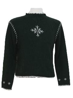 1980's Womens Minimalist Ugly Christmas Ski Sweater