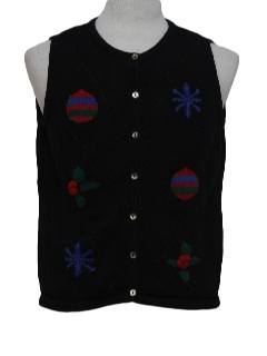 1980's Womens Minimalist Ugly Christmas Sweater Vest