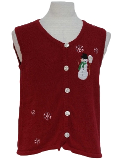 1980's Womens Ugly Christmas Sweater Vest