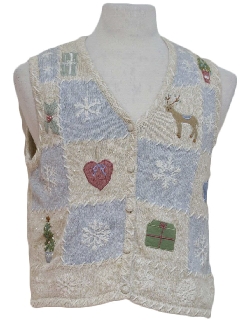 1980's Womens Ugly Christmas Sweater Vest