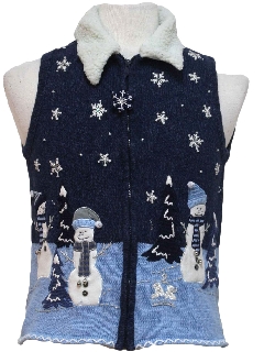 1980's Womens or Girls Ugly Christmas Sweater Vest