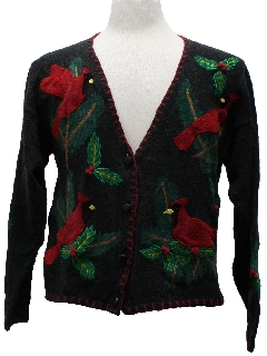 1980's Womens Ugly Christmas Cardigan Sweater