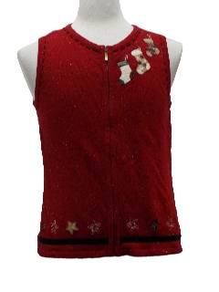 1980's Womens Ugly Christmas Sweater Vest