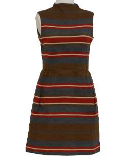 1970's Womens Mod Knit Mini Dress