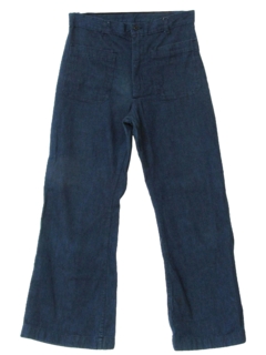 1970's Mens Navy Issue Bellbottom Jeans Pants