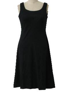 1970's Womens Knit Little Black Dress