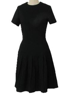 1970's Womens Knit Little Black Dress