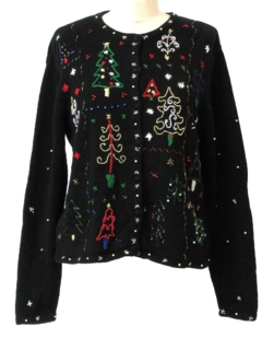 1980's Womens Ugly Christmas Cocktail Sweater