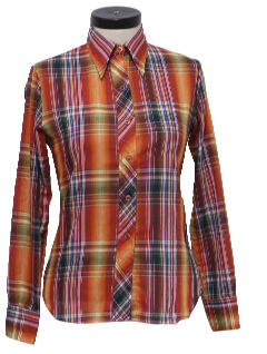 1970's Womens Plaid Shirt