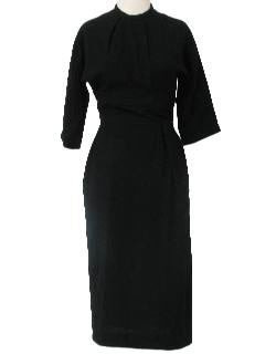 1950's Womens Wool Fab Fifties Wiggle Day Dress