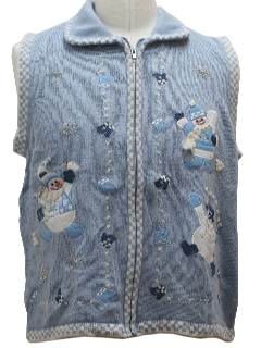 1980's Womens Ugly Christmas Sweater Vest