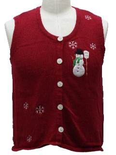 1980's Womens Ugly Christmas Sweater Vest